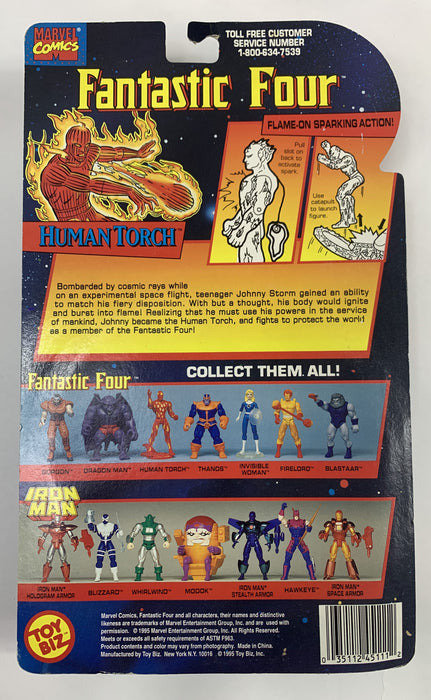 1995 Toy Biz Fantastic Four Marvel Action Hour Human Torch