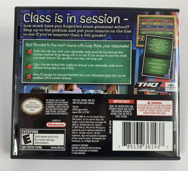 Are You Smarter Than A 5th Grader? Nintendo DS