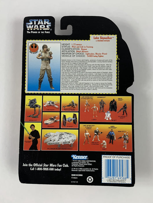 1995 Star Wars The Power of the Force Luke Skywalker (Dagobah Fatigues) Action Figure